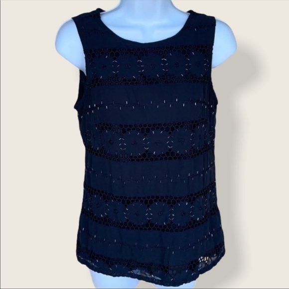 Banana Republic embellished Navy Blue Tank career Small - Picture 2 of 12